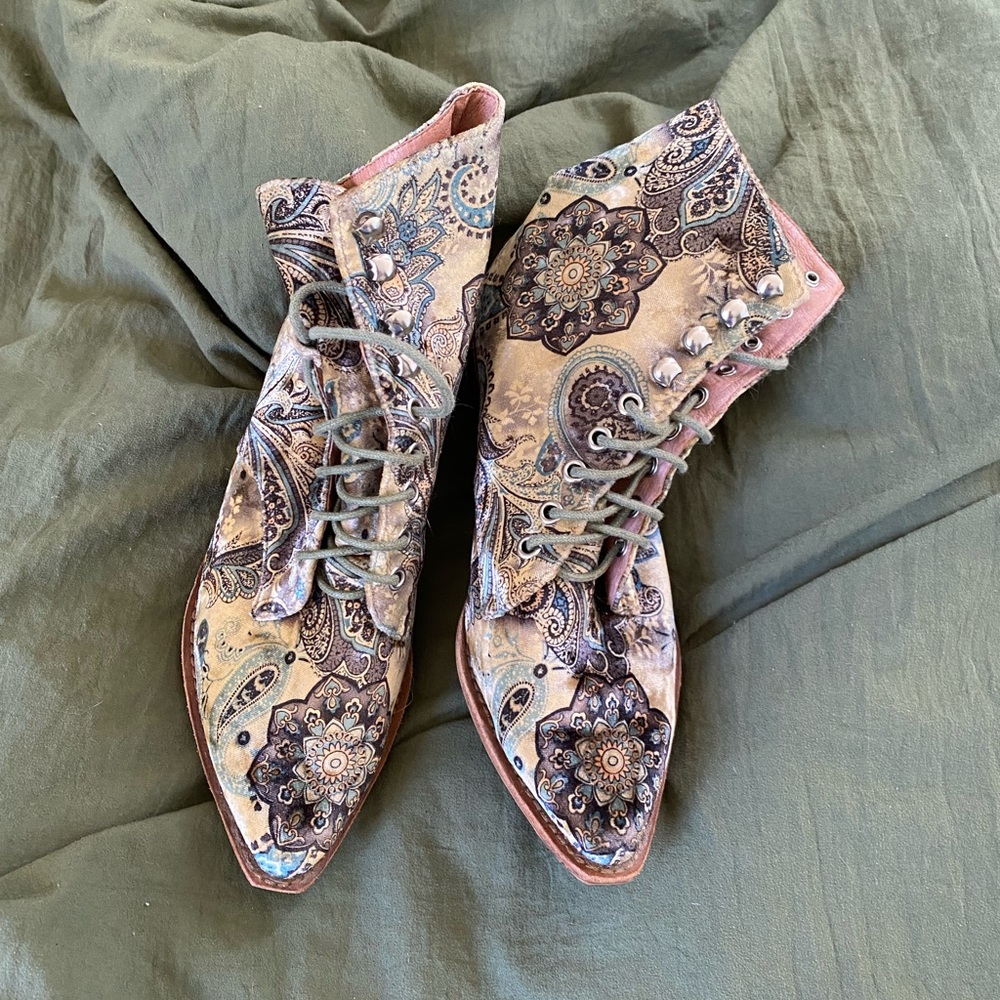 Free People x Jeffrey Campbell Velvet Booties